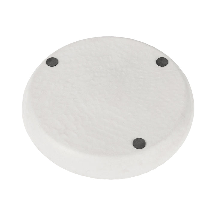 Samui White Stonewash Round Platter Large