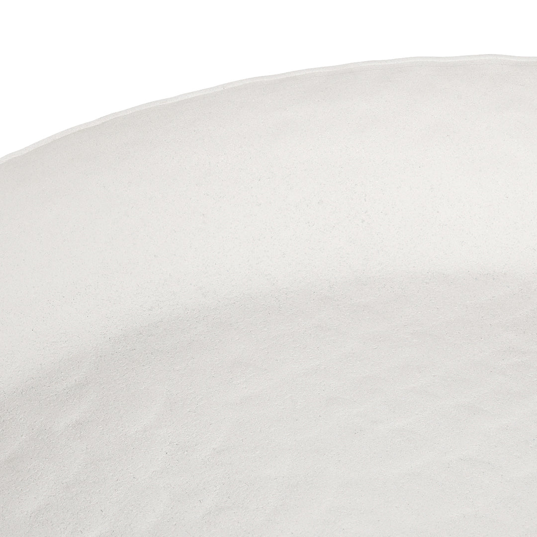Samui White Stonewash Round Platter Large
