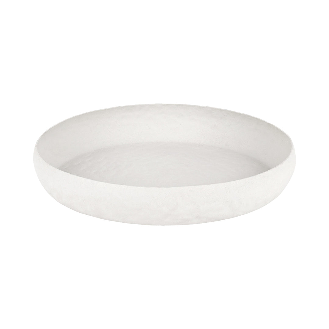 Samui White Stonewash Round Platter Large