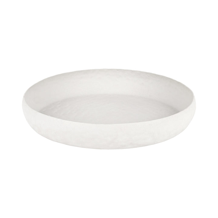 Samui White Stonewash Round Platter Large