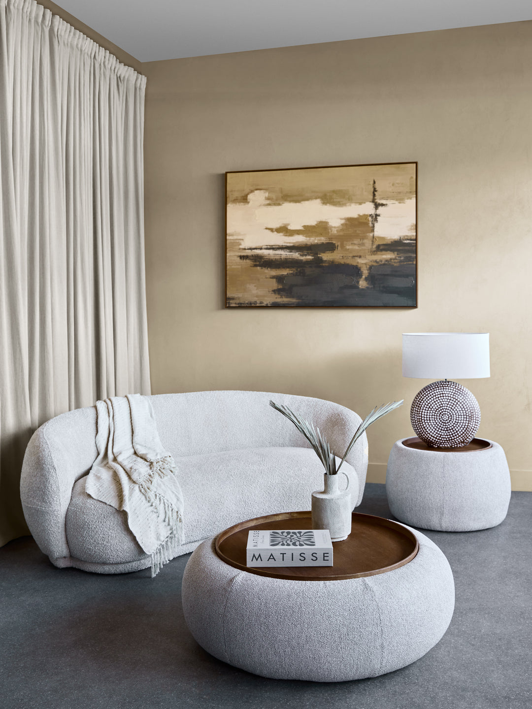 Gensen Ottoman in Oatmeal Small 70cm
