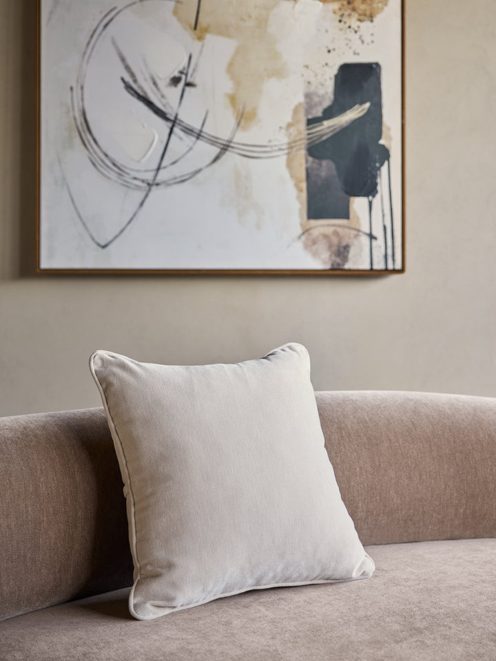 Eden Cushion in Warm Stone Velvet 47x47cm