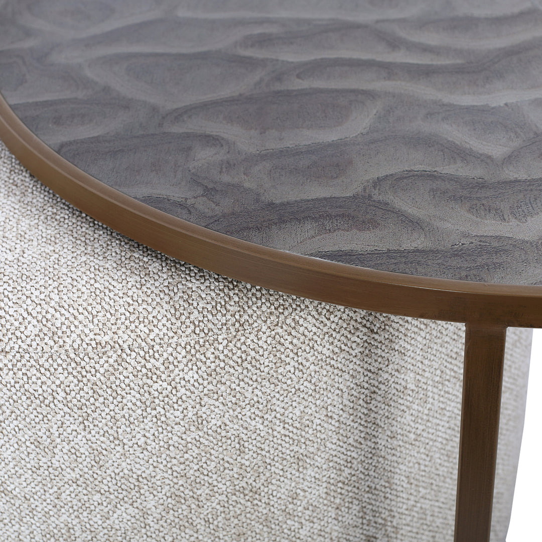 Driftwood Ripple Coffee Table & Nesting Pouffe
