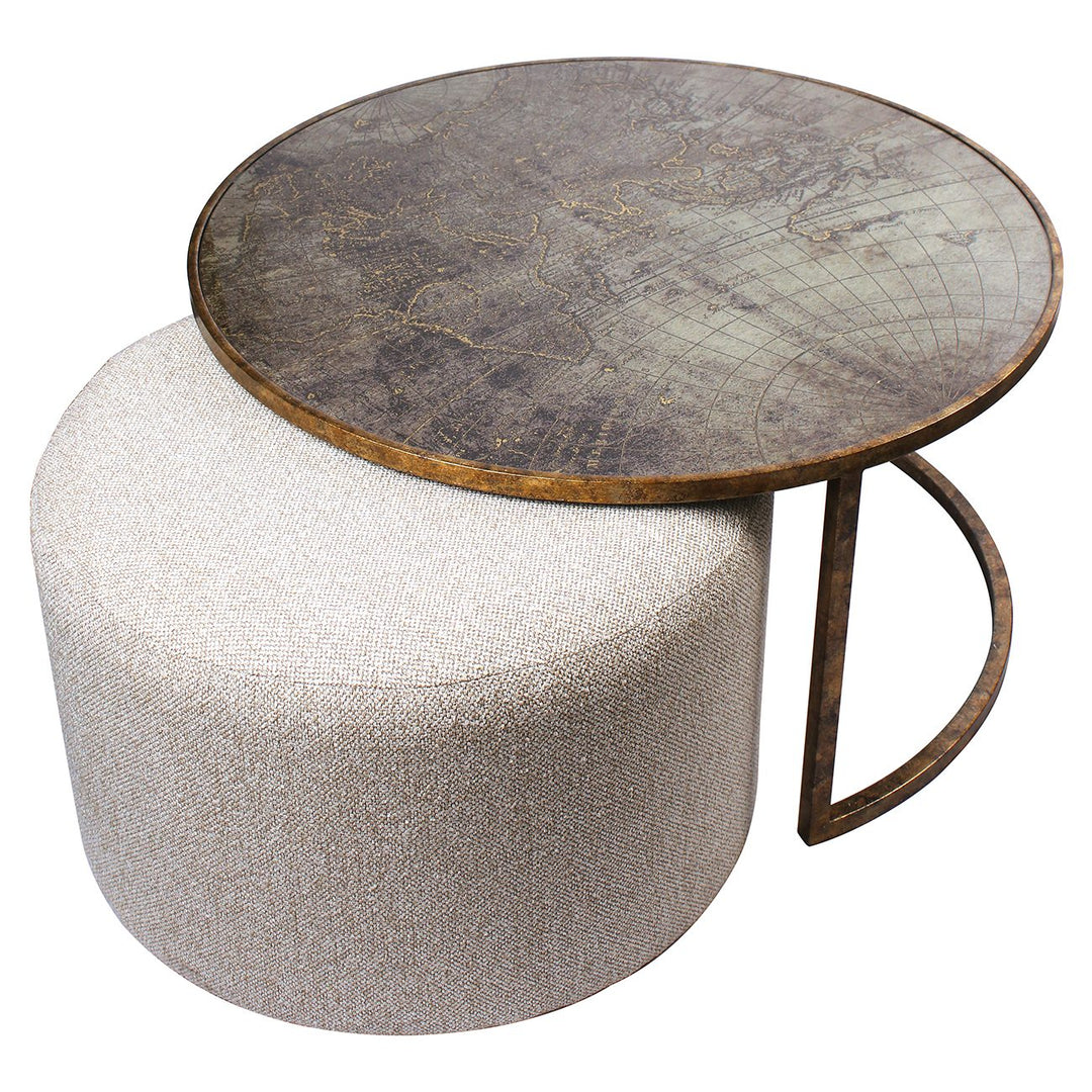 Atlas Coffee Table & Nesting Pouffe