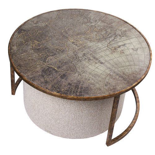 Atlas Coffee Table & Nesting Pouffe