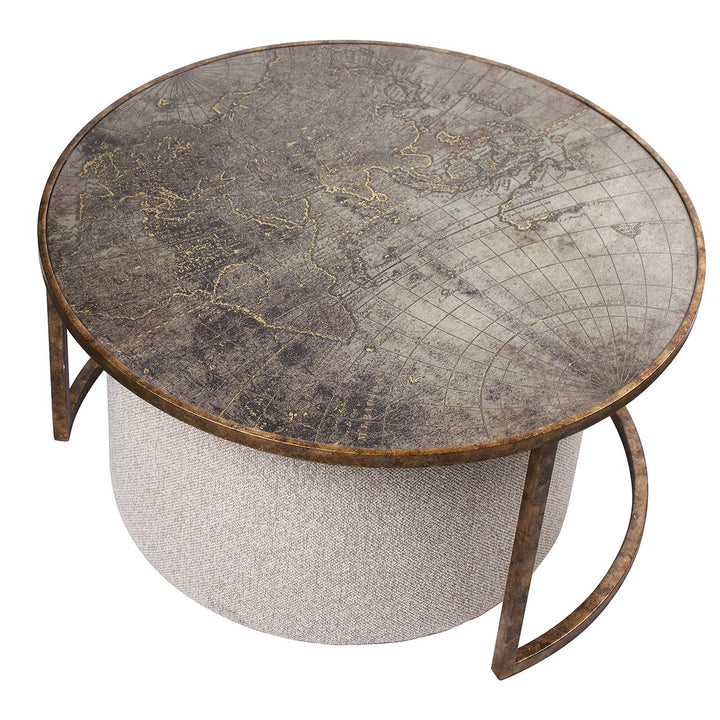 Atlas Coffee Table & Nesting Pouffe