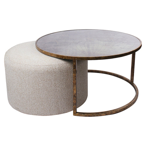 Atlas Coffee Table & Nesting Pouffe
