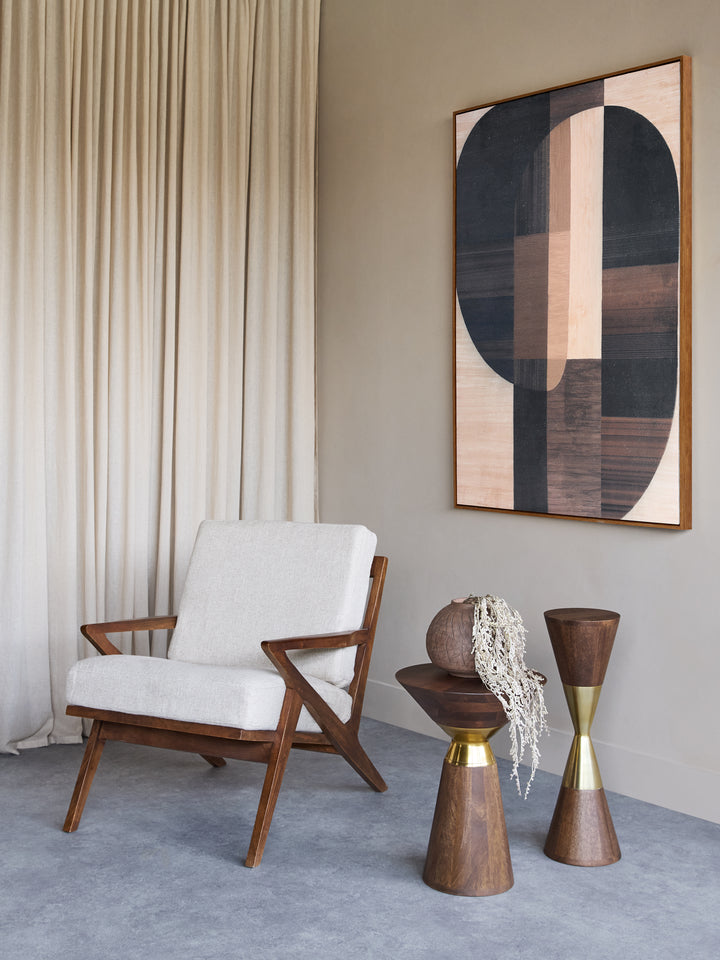 Atherton Wooden Natural Upholstered Armchair