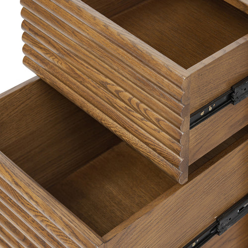 Charlton Bedside Table Oak in Walnut Finish