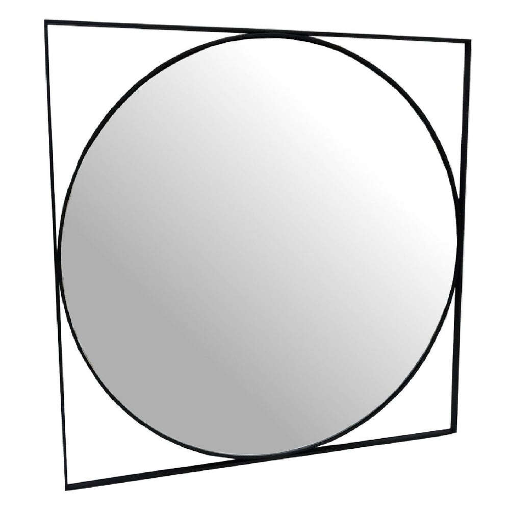 Isaac Black Metal Mirror 77x1.5x77cm