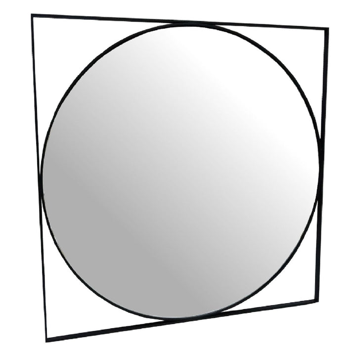 Isaac Black Metal Mirror 77x1.5x77cm