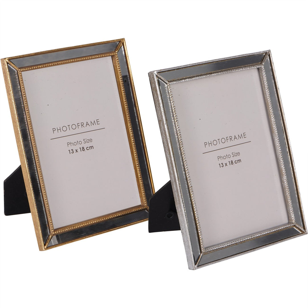 Danes Photo Frame Mirror Polyresin Gold 13x18cm