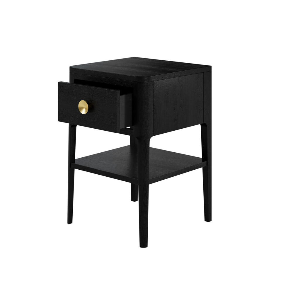 Abberley Bedside Table One Drawer Black