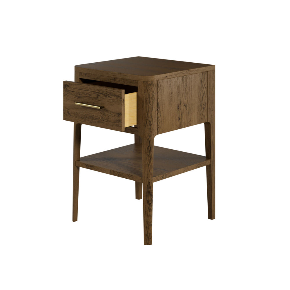 Abberley Bedside Table One Drawer Brown