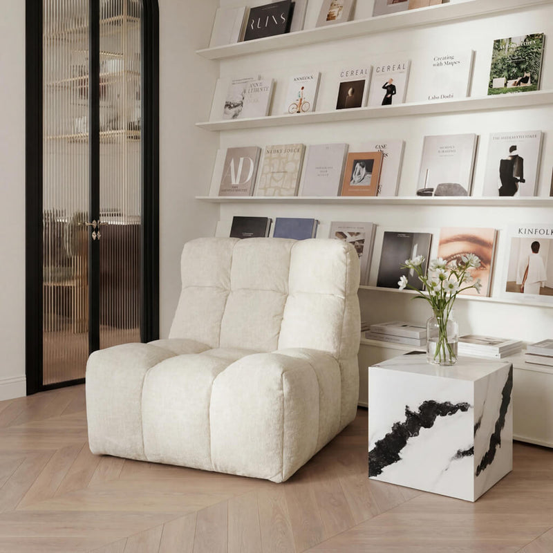 Ace Ivory Swivel Chair by Oti