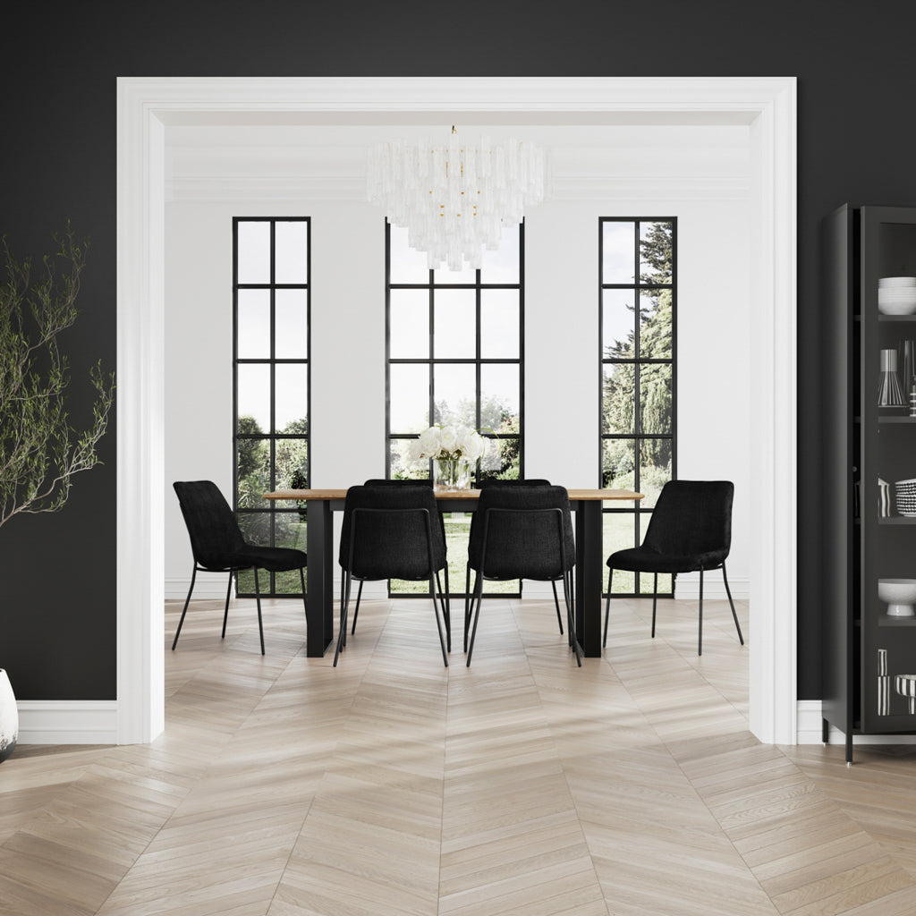 Antibes Black Dining Table 6 Carlo Black Chairs