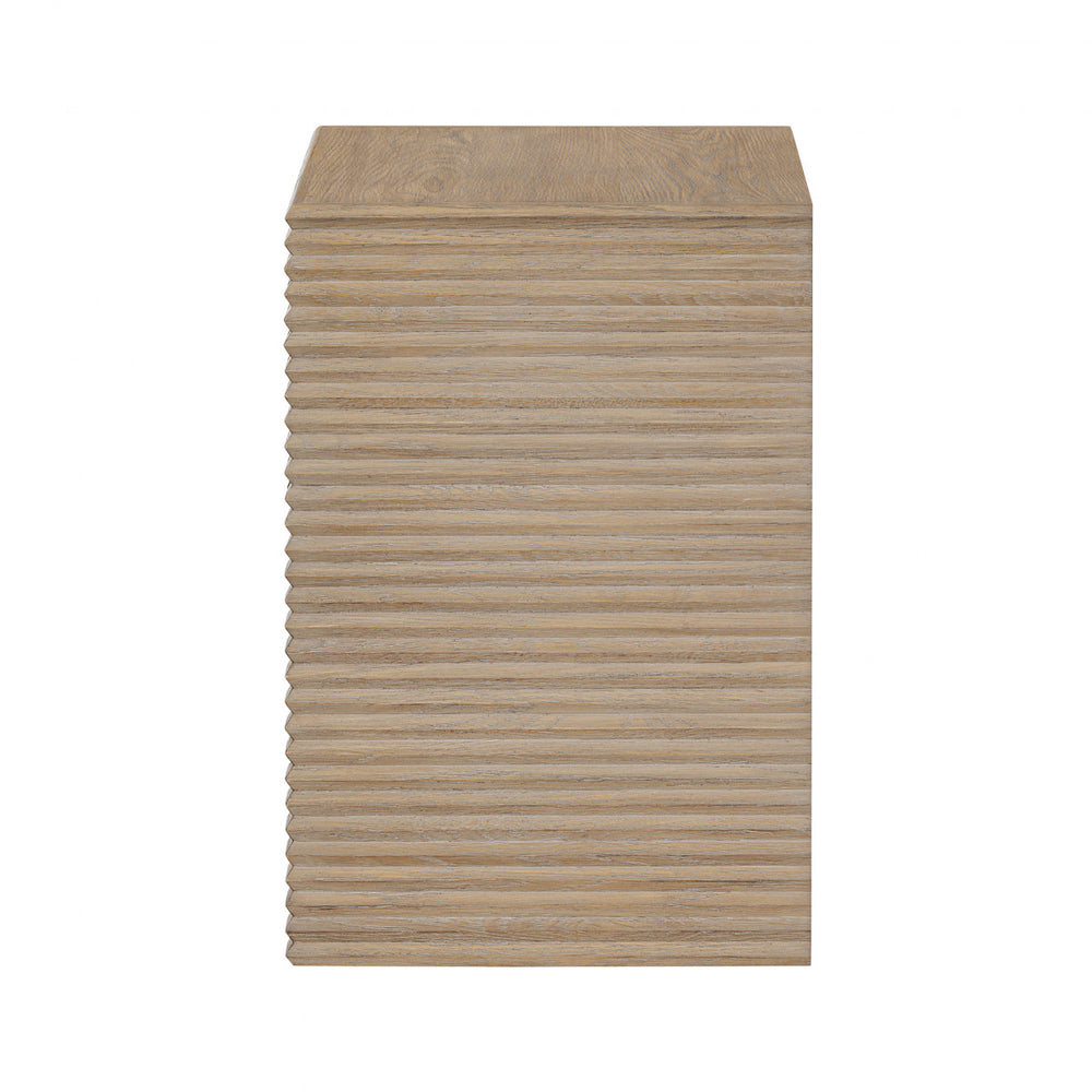 Wickham Bedside Table One Drawer Oak Ribbed