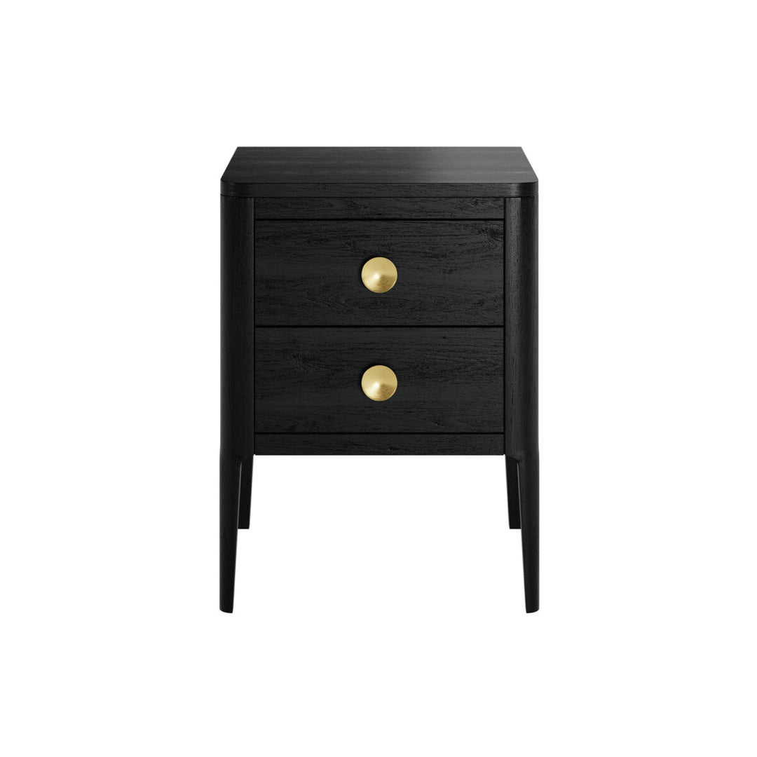 Abberley Bedside Table Two Drawers Black