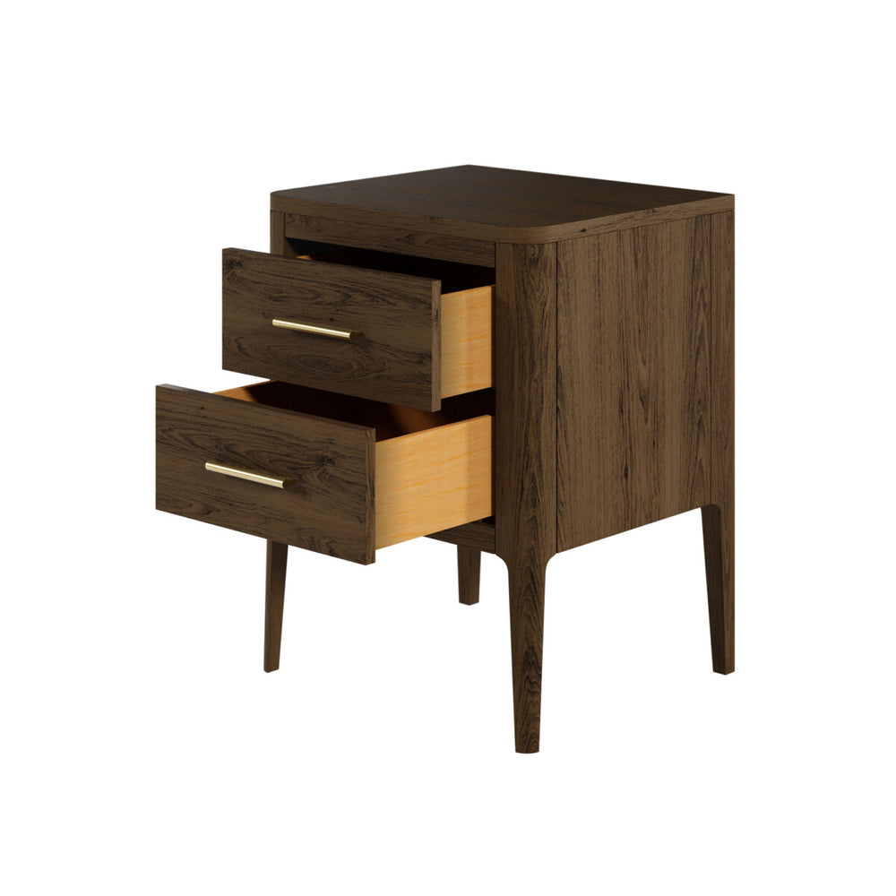 Abberley Bedside Table Two Drawers Brown