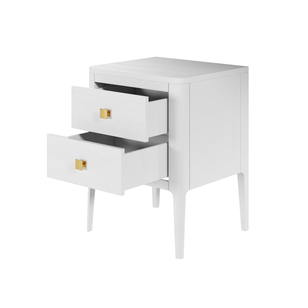 Abberley Bedside Table Two Drawers White