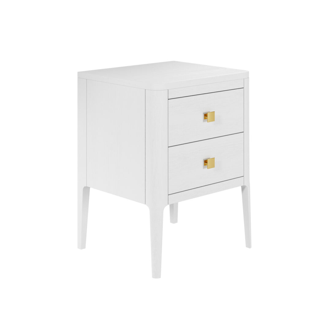 Abberley Bedside Table Two Drawers White