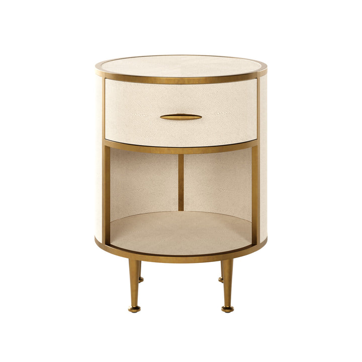 Hampton Bedside Table Round Ivory