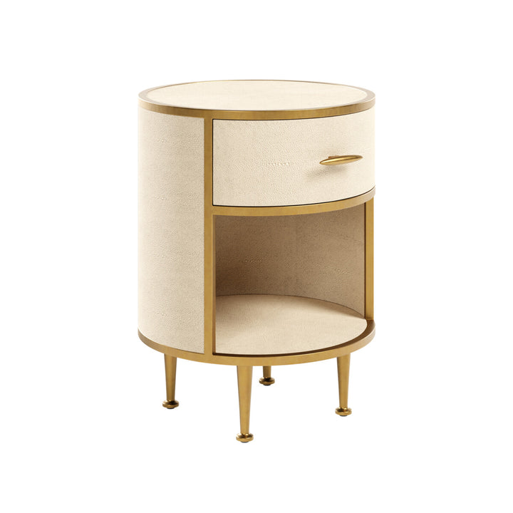Hampton Bedside Table Round Ivory