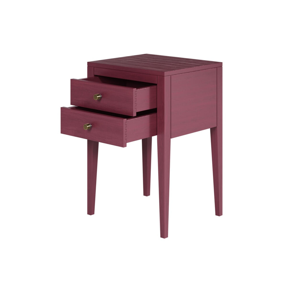 Radford Bedside Table Two Drawers Red