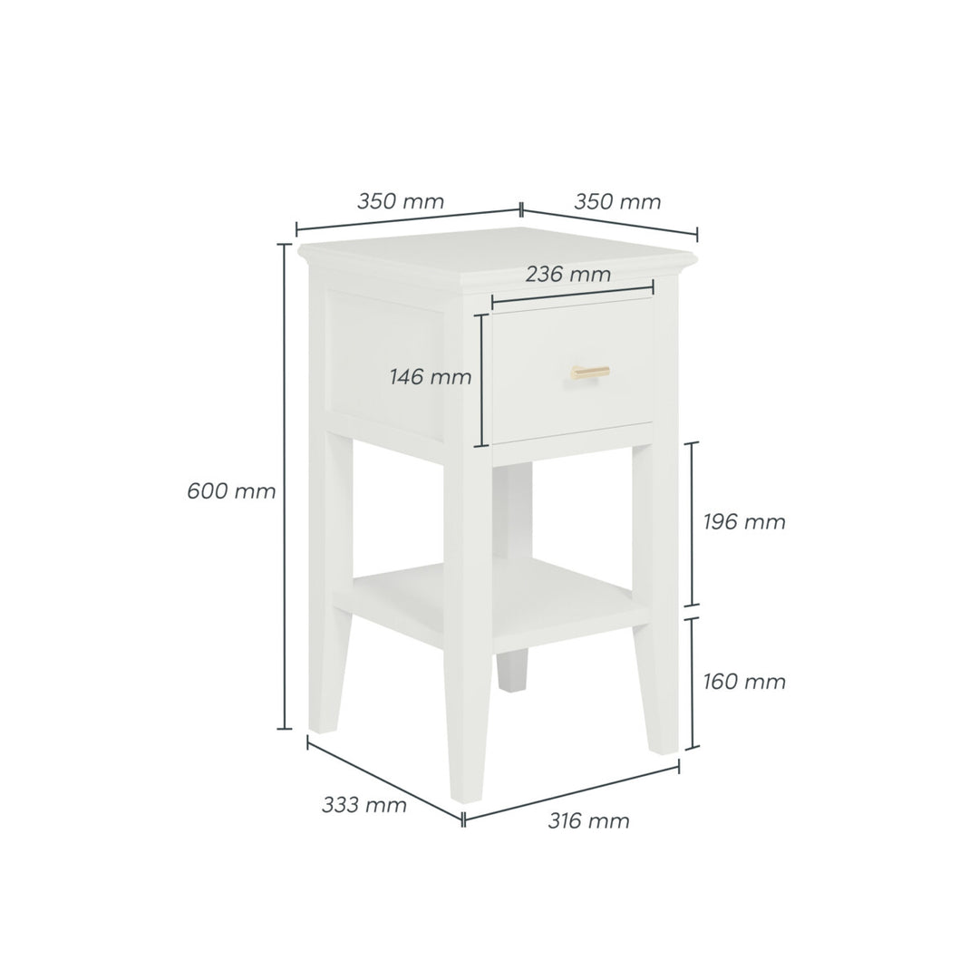 Chilworth Bedside Table Grey One Drawer