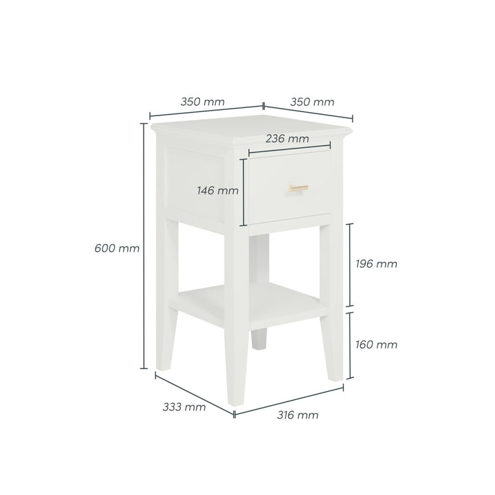 Chilworth Bedside Table Grey One Drawer