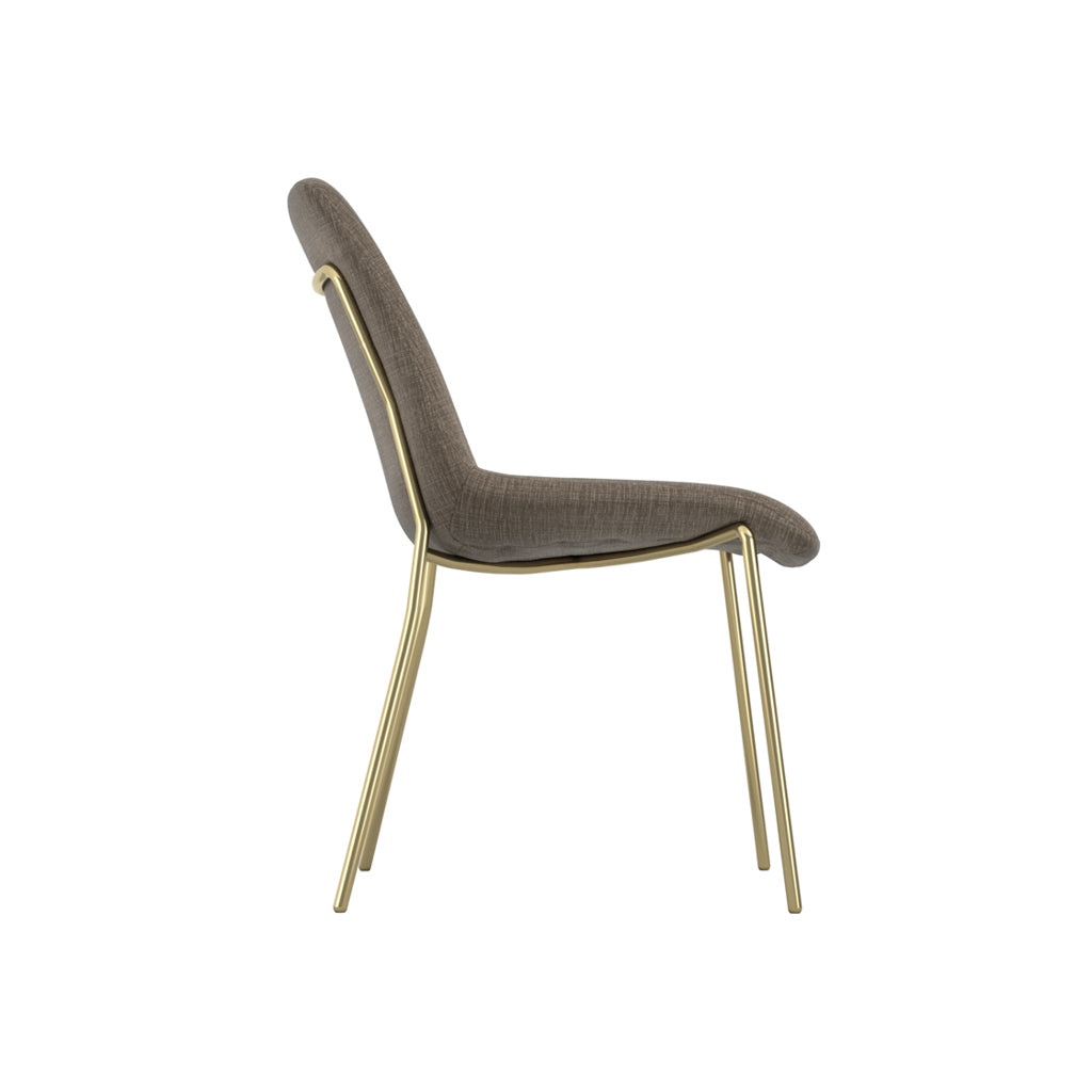 Carlo Taupe and Gold Dining Chair