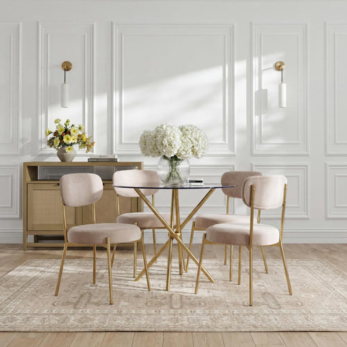 Casa Gold Table with Smith Loaf Chairs