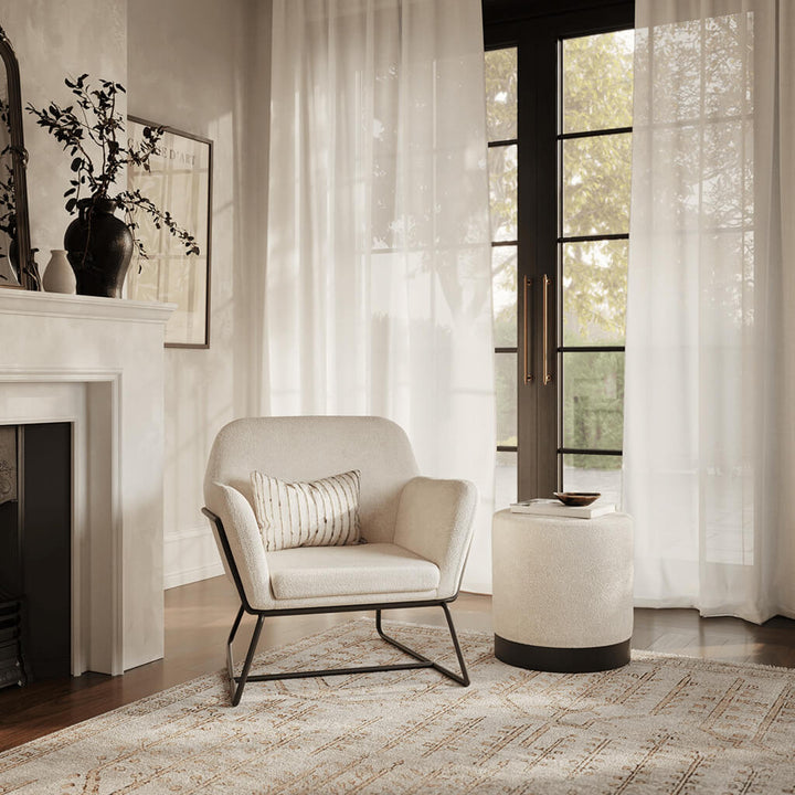 Charles Ivory Boucle Chair
