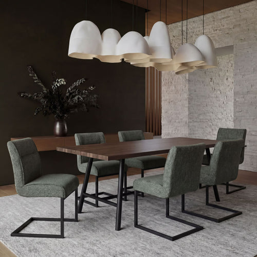 Cleaver Desert Sage and Black Dining Chairs