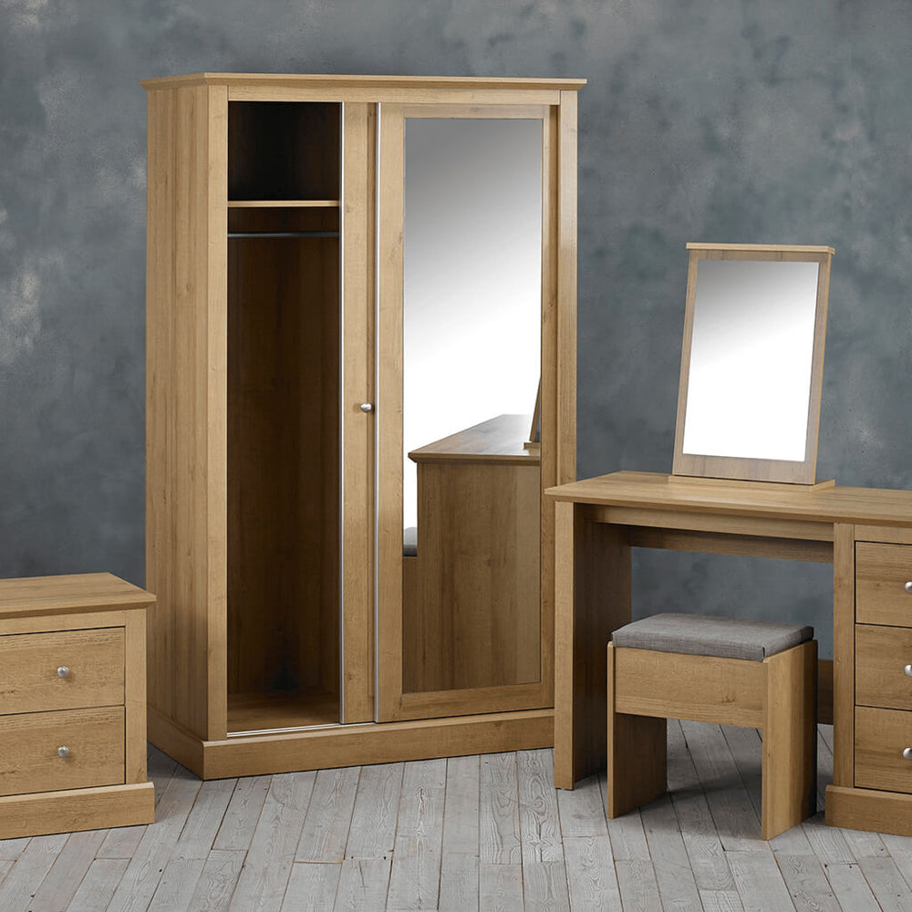 Devon Oak Double Sliding Wardrobe