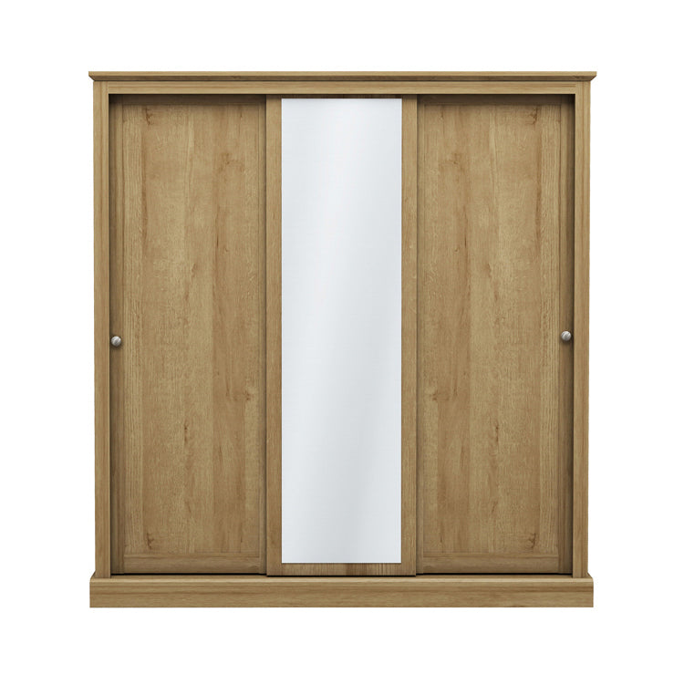 Devon Oak Triple Sliding Wardrobe