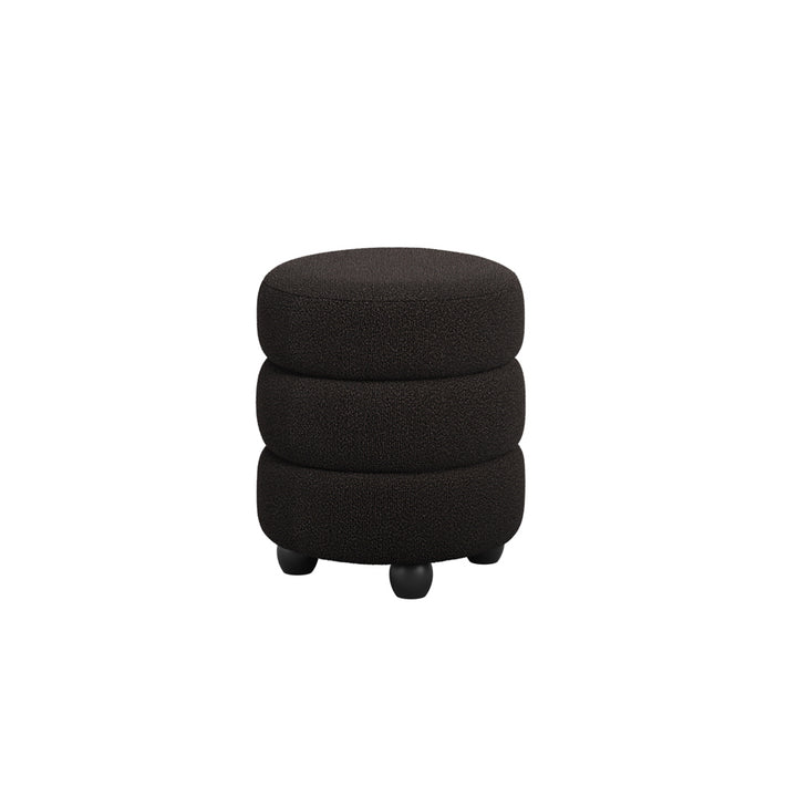 Emi Black and Black Pouffe