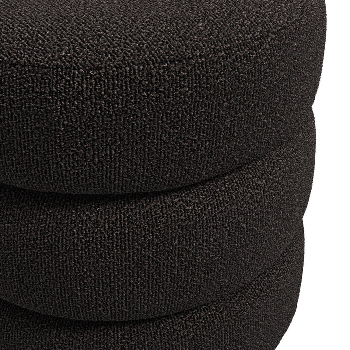 Emi Black and Black Pouffe