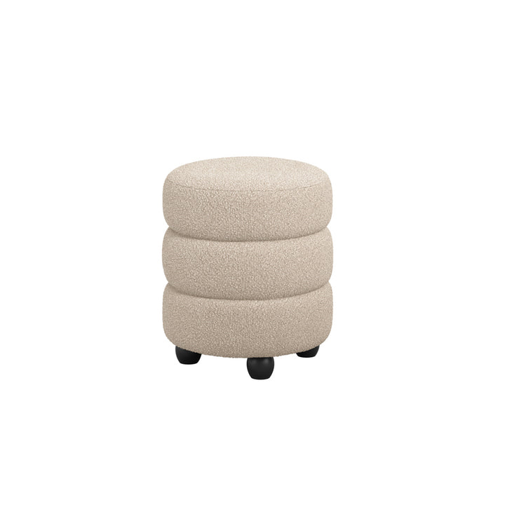 Emi Buff and Black Pouffe
