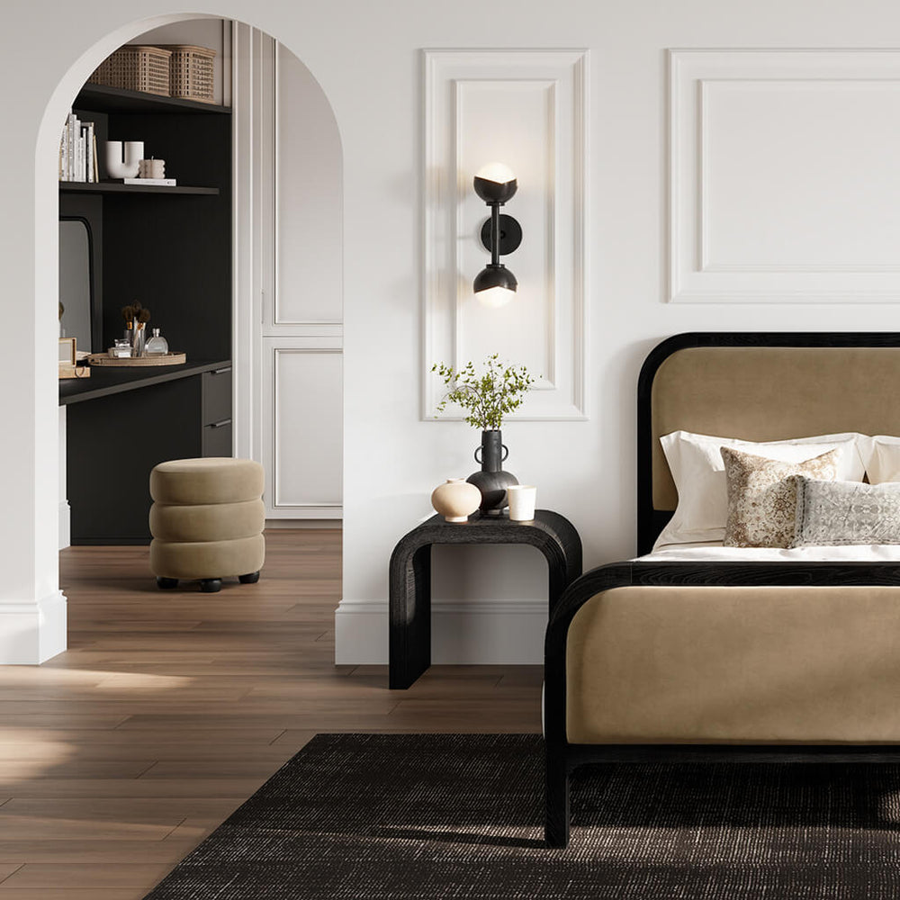 Emi Mole and Black Pouffe