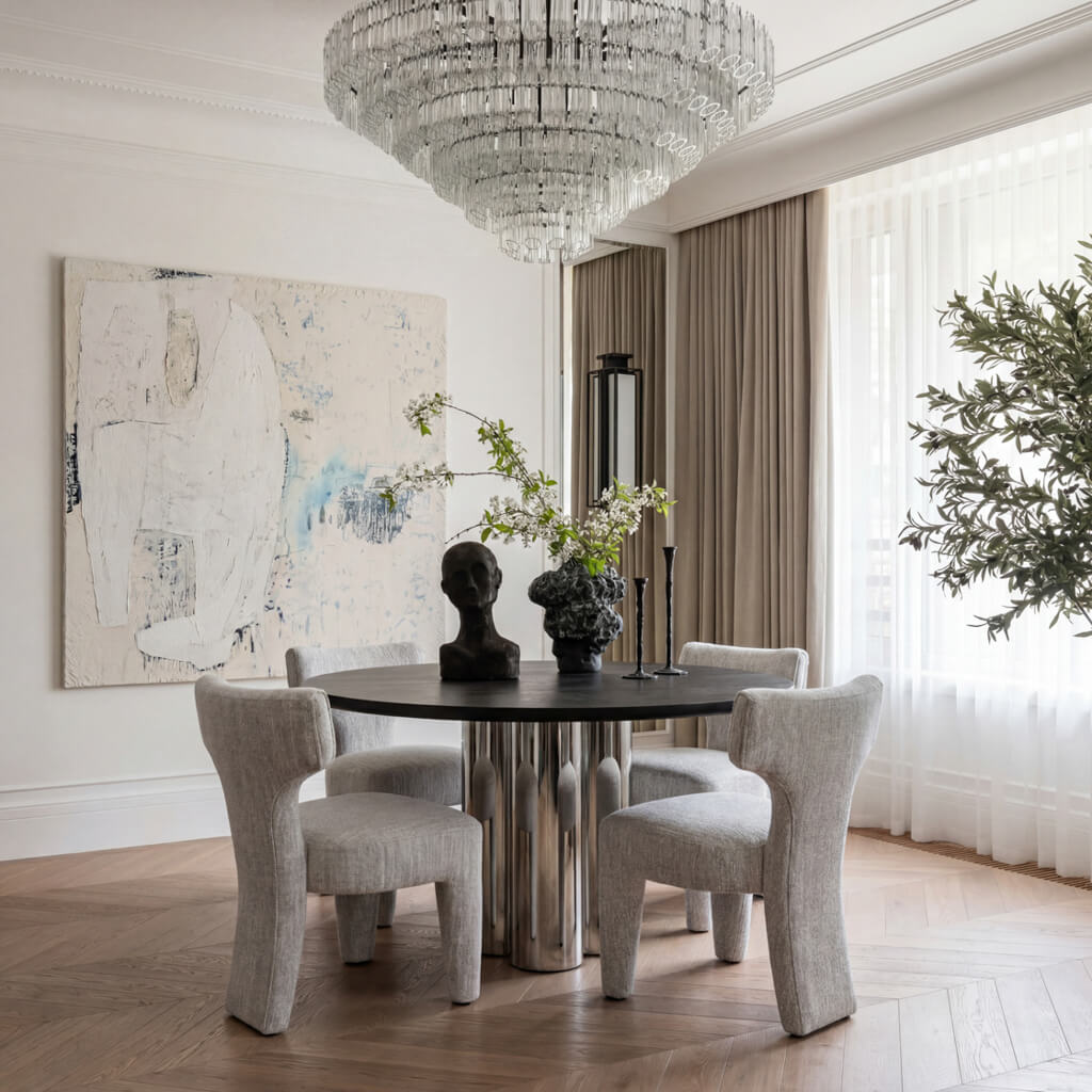 Fallon Beige Marl Chair by Oti