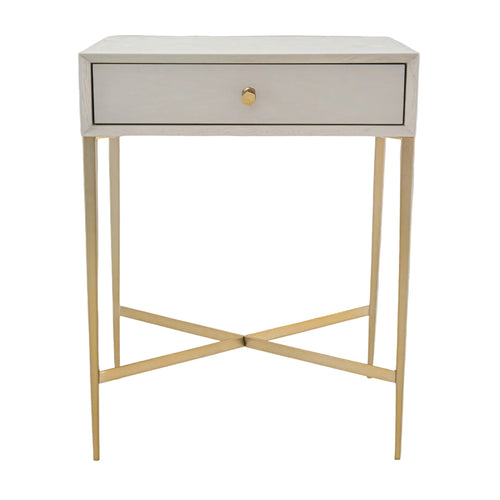 Frost Ceramic Grey Finish Side Table