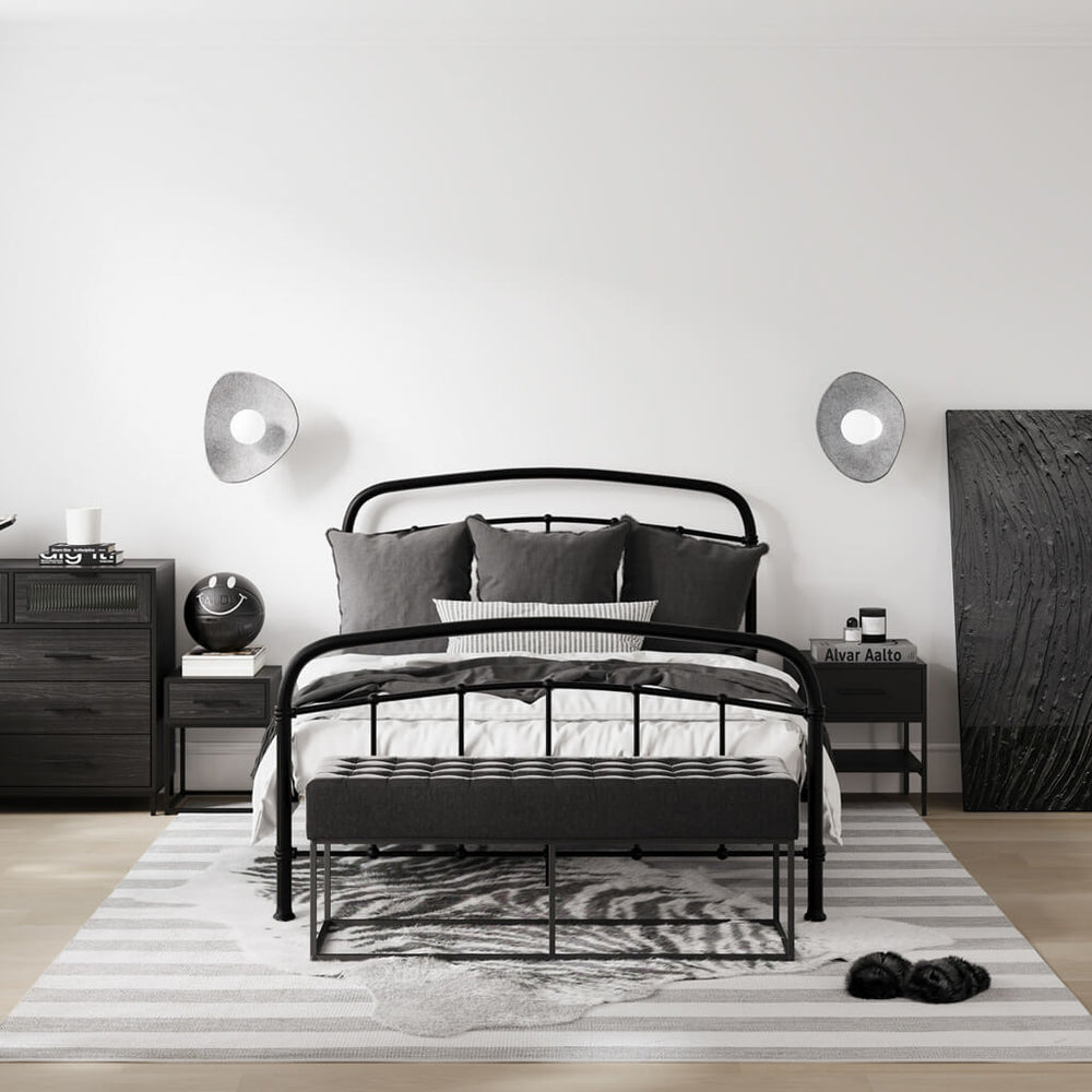 Halston Black Double Bed