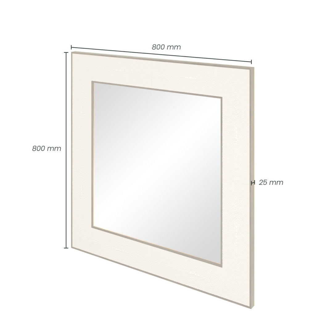 Hampton Mirror Small Square Ivory Shagreen