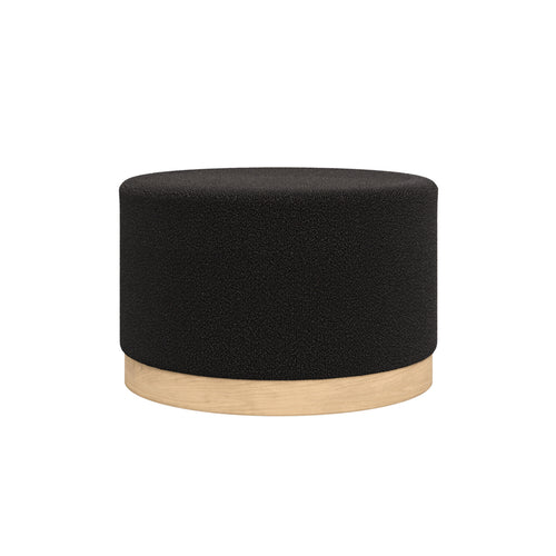 Lara Black Large Pouffe