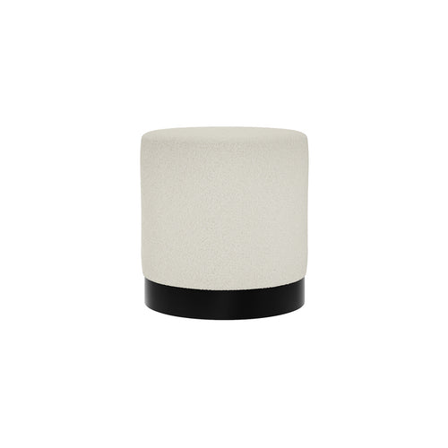 Lara Ivory Boucle Small Pouffe