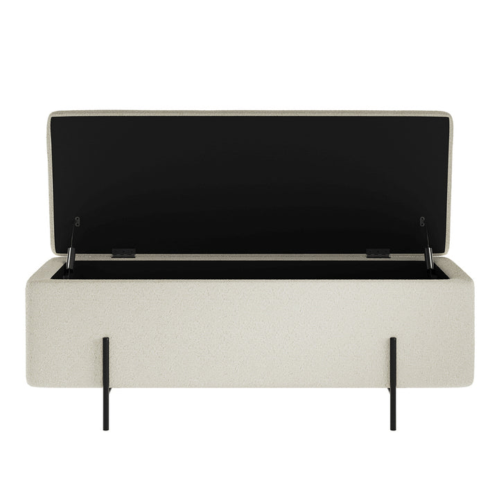 Lola Ivory Boucle Storage Ottoman