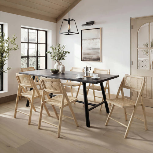Louie Black Dining Table with 4 Ashton Blonde Dining Chairs