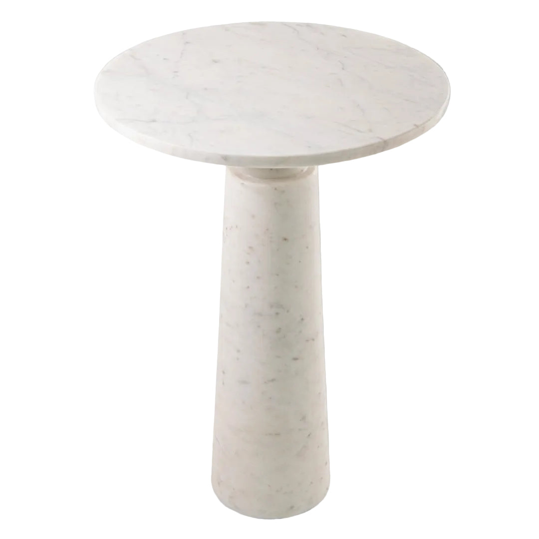 Luna White Marble Side Table