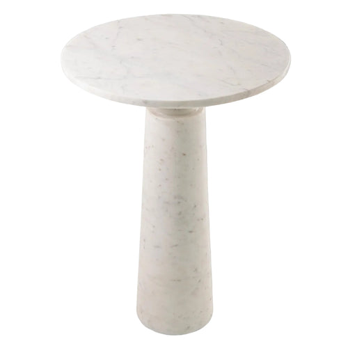 Luna White Marble Side Table